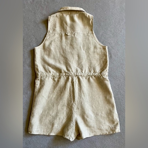 Sage The Label Linen Romper 🌾 Size Small Tan 100% Linen - Picture 5 of 5